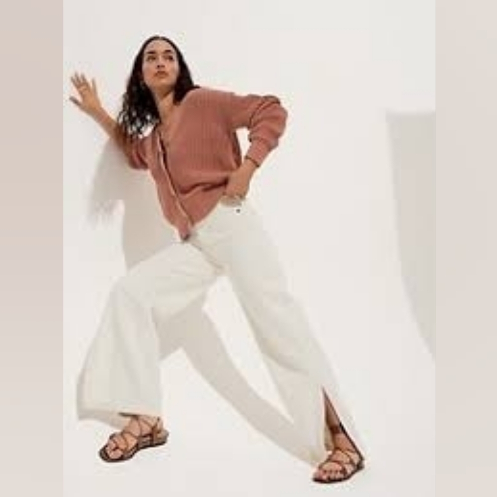Banana Republic Garment Dyed Chunky Knit Cardigan Pink Sand Dune Size XS